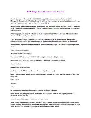 SIDA Badge Practice Exam With Answers (30 Solved Questions)