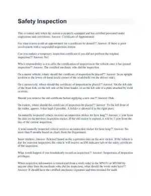 Safety Inspection With Answers (63 Solved Questions)