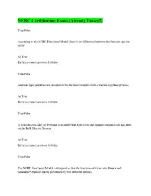 NERC Others Certification Exam With Answers (115 Solved Questions)