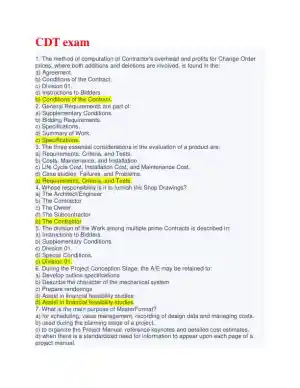 Construction CDT Exam With Answers (100 Solved Questions)