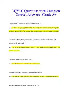 CQM-C Construction Practice Exam With Answers (40 Solved Questions)
