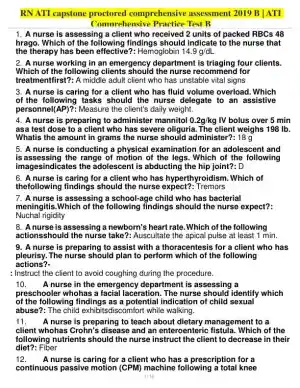 2019 ATI RN Comp Capstone, Proctored, Comprehensive Exam With Answers (150 Solved Questions)