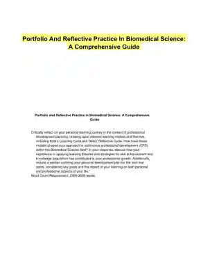 Portfolio And Reflective Practice In Biomedical Science: A Comprehensive Guide
