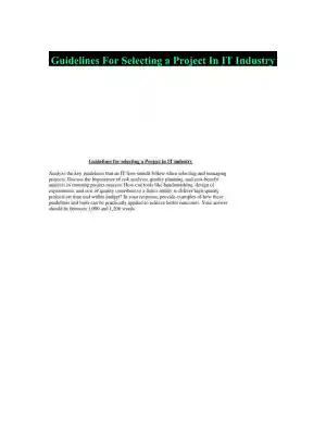 Guidelines For Selecting a Project In IT Industry