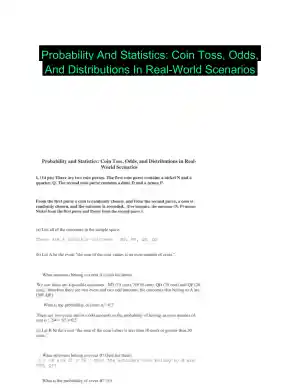 Probability And Statistics: Coin Toss, Odds, And Distributions In Real-World Scenarios