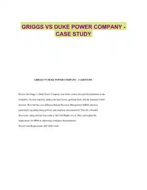 GRIGGS VS DUKE POWER COMPANY - CASE STUDY