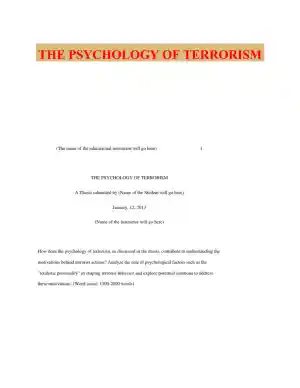THE PSYCHOLOGY OF TERRORISM