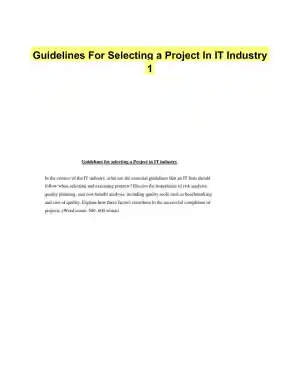 Guidelines For Selecting a Project In IT Industry 1