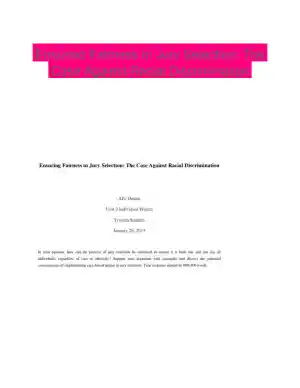 Ensuring Fairness In Jury Selection: The Case Against Racial Discrimination