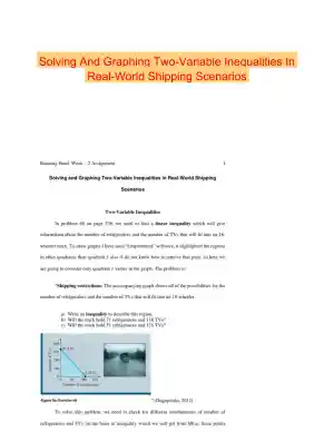 Solving And Graphing Two-Variable Inequalities In Real-World Shipping Scenarios