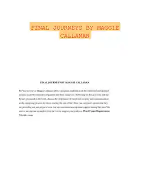 FINAL JOURNEYS BY MAGGIE CALLANAN