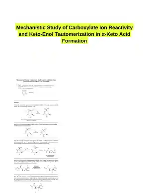 Mechanistic Study of Carboxylate Ion Reactivity and Keto-Enol Tautomerization in ?-Keto Acid Formation