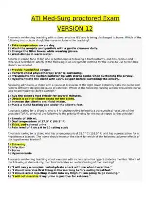 2021 HESI PN Medical surigical Proctored Exam Versions 12 With Answers (134 Solved Questions)