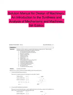 Solution Manual for Design of Machinery: An Introduction to the Synthesis and Analysis of Mechanisms and Machines, 5th Edition