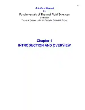 Solution Manual For Fundamentals of Thermal-Fluid Sciences, 5th Edition