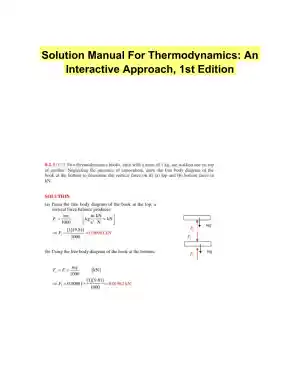 Solution Manual For Thermodynamics: An Interactive Approach, 1st Edition