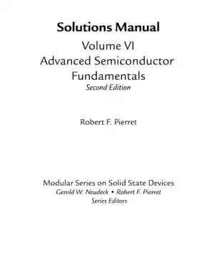 Solution Manual for Advanced Semiconductor Fundamentals, 2nd Edition