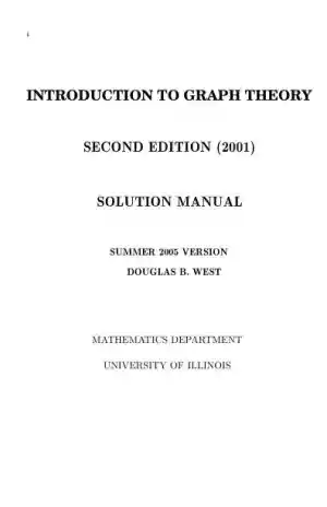 Solution Manual for Introduction to Graph Theory, 2nd Edition