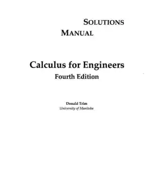 Solution Manual for Calculus for Engineers, 4th Edition