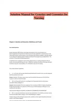 Solution Manual for Genetics and Genomics for Nursing