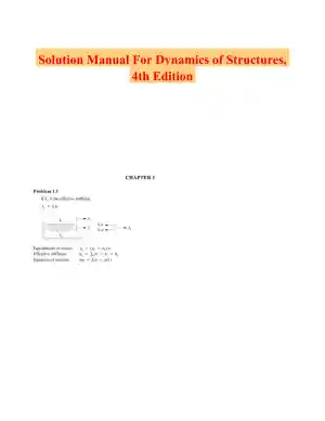 Solution Manual For Dynamics of Structures, 4th Edition