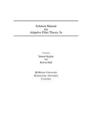 Solution Manual for Adaptive Filter Theory, 5th Edition