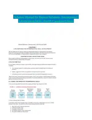 Solution Manual for Human Relations: Interpersonal, Job-Oriented Skills, Fourth Canadian Edition