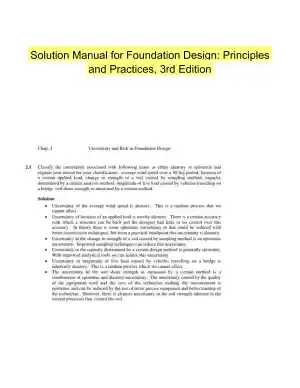 Solution Manual for Foundation Design: Principles and Practices, 3rd Edition