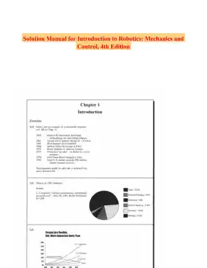 Solution Manual for Introduction to Robotics: Mechanics and Control, 4th Edition