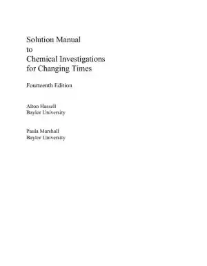 Solution Manual for Chemistry For Changing Times, 14th Edition