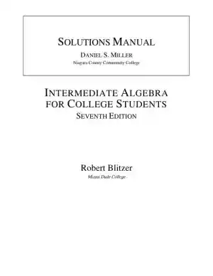 Solution Manual for Intermediate Algebra for College Students, 7th Edition