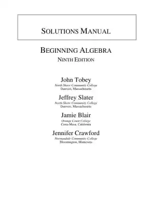 Solution Manual for Beginning Algebra, 9th Edition