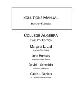 Solution Manual for College Algebra, 12th Edition