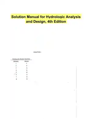 Solution Manual for Hydrologic Analysis and Design, 4th Edition