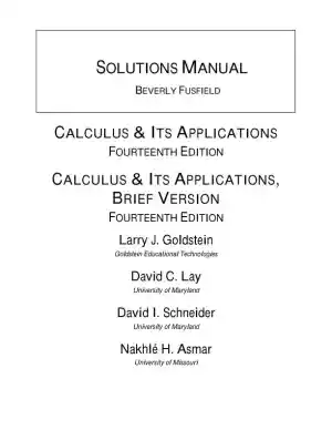 Solution Manual for Calculus and Its Applications, 14th Edition
