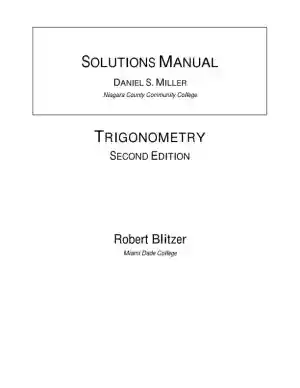 Solution Manual for Trigonometry, 2nd Edition