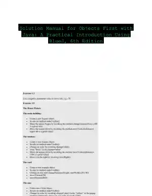 Solution Manual for Objects First with Java: A Practical Introduction Using BlueJ, 6th Edition