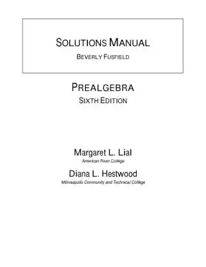 Solution Manual for Prealgebra, 6th Edition
