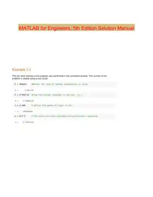 MATLAB for Engineers, 5th Edition Solution Manual