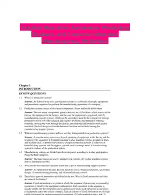 Solution Manual for Automation, Production Systems, and Computer-Integrated Manufacturing, 5th Edition