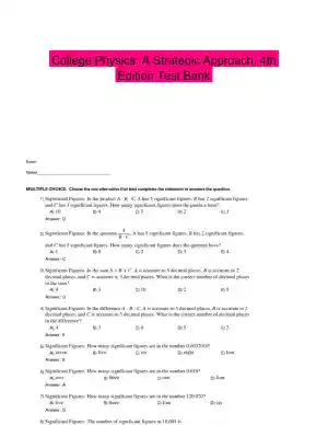 College Physics: A Strategic Approach, 4th Edition Test Bank