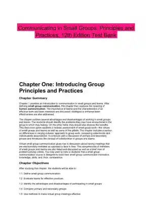 Communicating in Small Groups: Principles and Practices, 12th Edition Test Bank