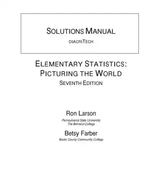 Elementary Statistics: Picturing the World, 7th Edition Solution Manual