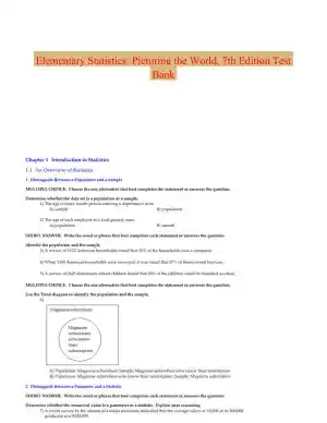 Elementary Statistics: Picturing the World, 7th Edition Test Bank