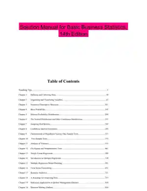 Solution Manual for Basic Business Statistics, 14th Edition