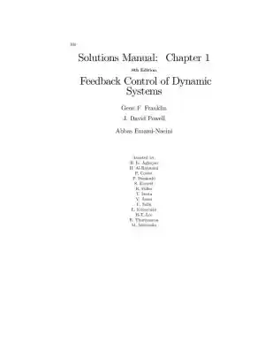 Solution Manual for Feedback Control of Dynamic Systems, 8th Edition