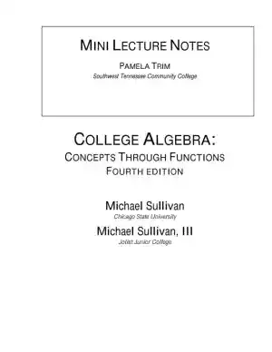 Solution Manual for College Algebra: Concepts Through Functions, 4th Edition