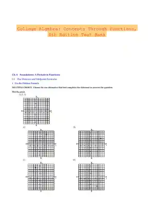 College Algebra: Concepts Through Functions, 4th Edition Test Bank