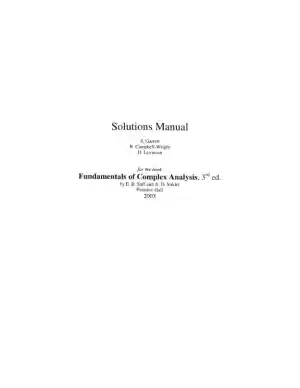 Solution Manual for Fundamentals of Complex Analysis: with Applications to Engineering and Science (Classic Version), 3rd Edition