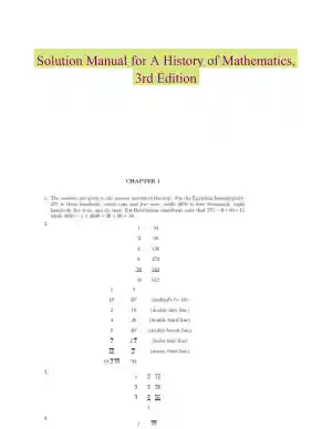 Solution Manual for A History of Mathematics, 3rd Edition